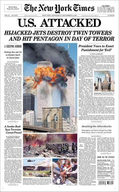New YorkTimes Front Page